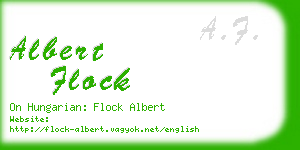 albert flock business card